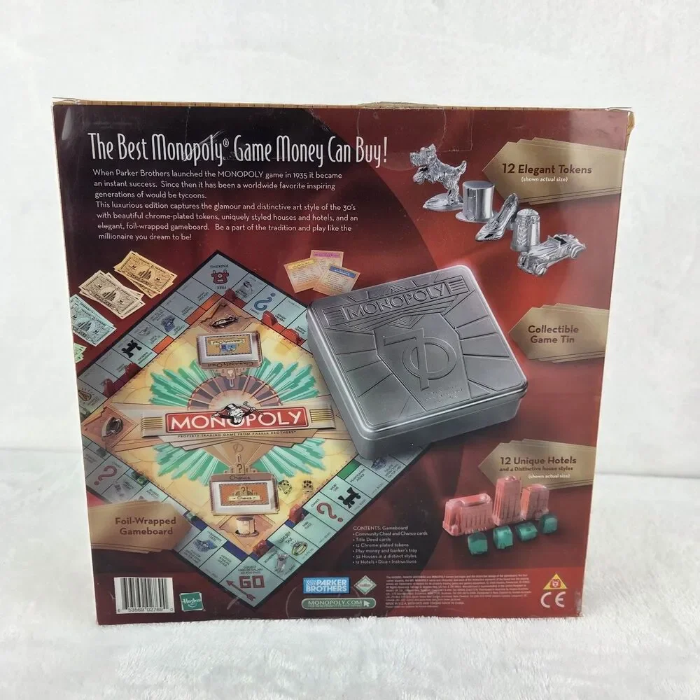 Monopoly 70th Anniversary Edition Tin Board Game 2005 Complete Parker Bros